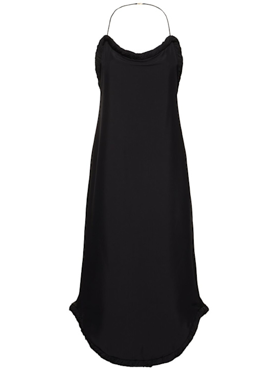 Carven: Silk halter neck midi dress - Black - women_0 | Luisa Via Roma