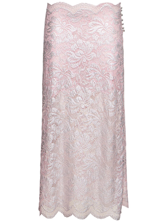 Metallic lace long skirt