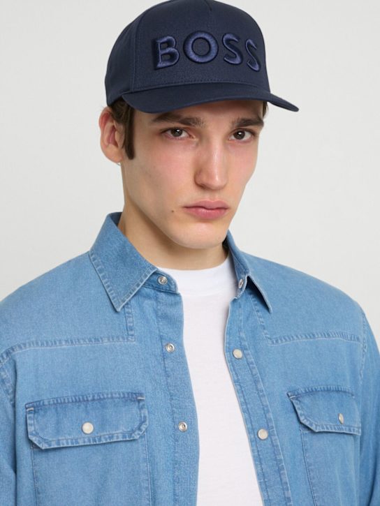 Boss: Sevile cotton hat - Dark Blue - men_1 | Luisa Via Roma