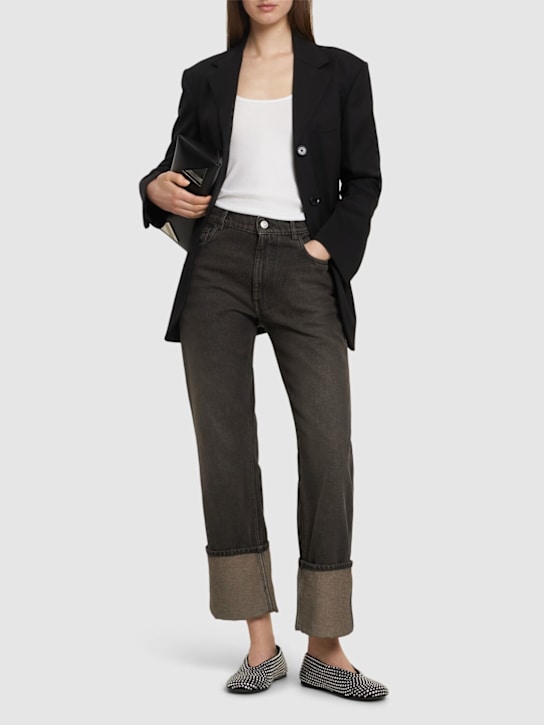 Coperni: Boyfriend low rise jeans - Black - women_1 | Luisa Via Roma