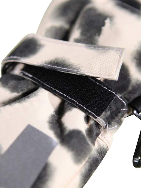 Molo: Printed recycled poly mittens - ホワイト/ブラック - kids-boys_1 | Luisa Via Roma