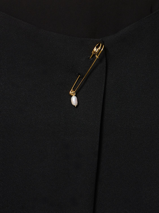 Carven: Viscose midi skirt w/pin - Black - women_4 | Luisa Via Roma