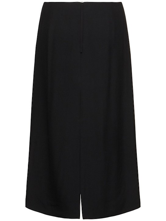 Carven: Viscose midi skirt w/pin - Black - women_3 | Luisa Via Roma