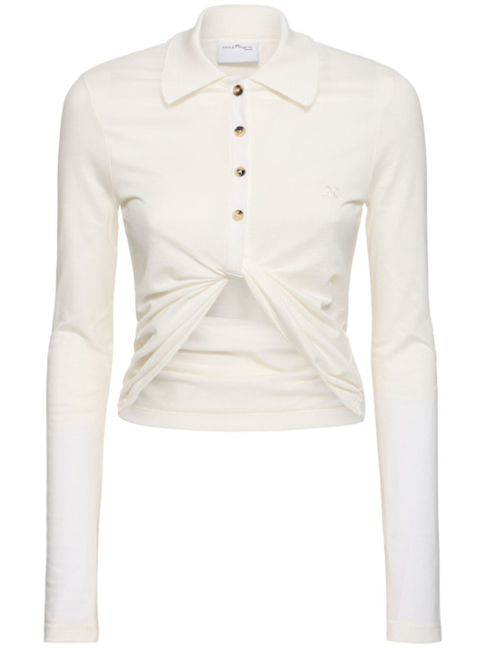Courrèges: Polohemd aus Baumwollpiqué - women_0 | Luisa Via Roma