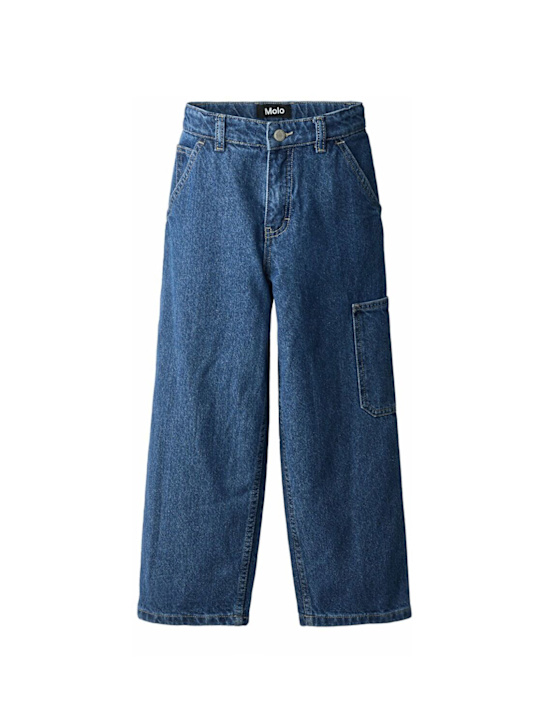 Molo: Organic cotton carpenter jeans - Blue - kids-boys_0 | Luisa Via Roma