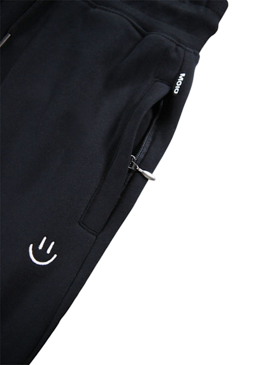 Molo: Pantaloni in felpa di cotone organico - Nero - kids-girls_1 | Luisa Via Roma