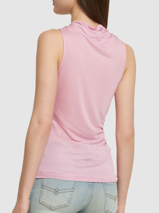 Blumarine: Jersey sablé top - Pink - women_2 | Luisa Via Roma