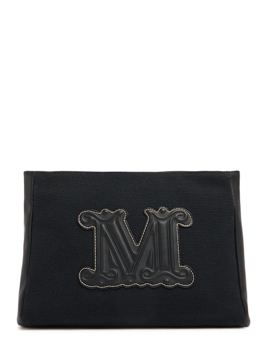 Max Mara: Cascia Beach canvas clutch - women_0 | Luisa Via Roma