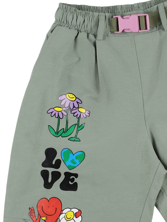 Stella McCartney Kids: Cotton blend pants - ミリタリーグリーン - kids-girls_1 | Luisa Via Roma