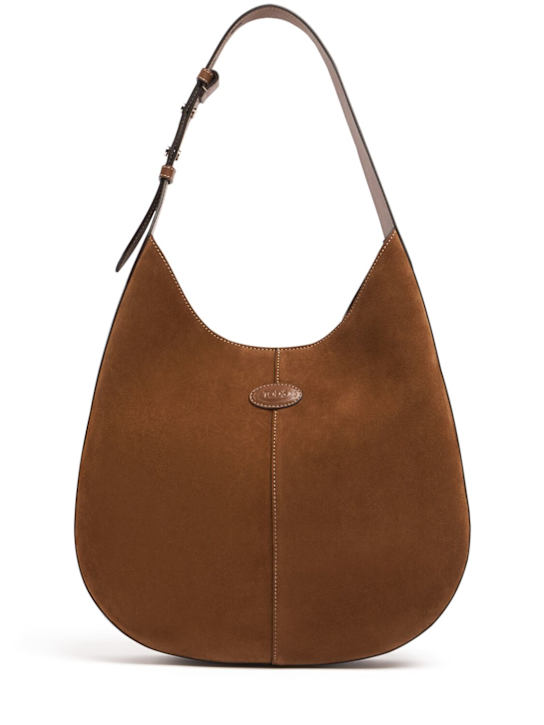 Tod's: Small suede hobo bag - women_0 | Luisa Via Roma
