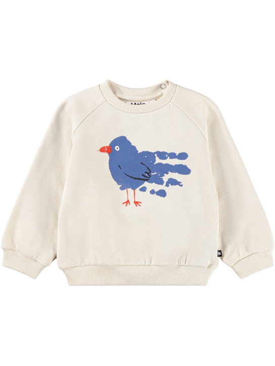 Molo: Printed organic cotton sweatshirt - ホワイト - kids-boys_0 | Luisa Via Roma