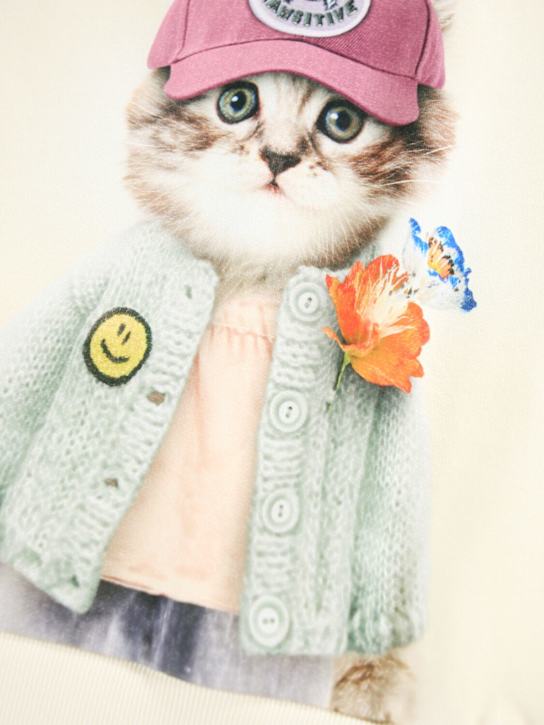 Molo: Printed organic cotton sweatshirt - クリーム - kids-girls_1 | Luisa Via Roma