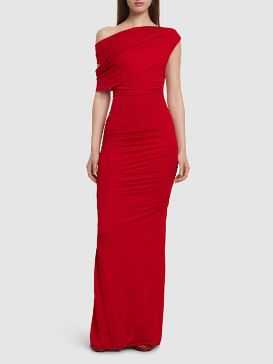 Blumarine: Jersey sablé dress - Red - women_1 | Luisa Via Roma