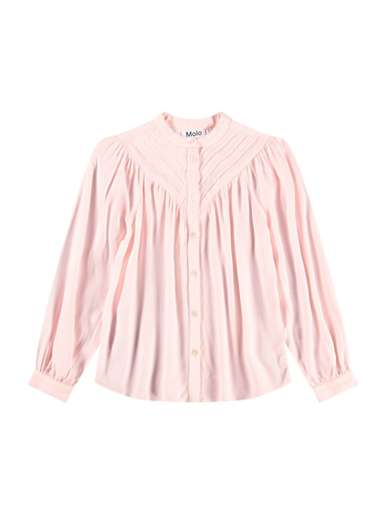 Molo: Woven viscose shirt - ピンク - kids-girls_0 | Luisa Via Roma