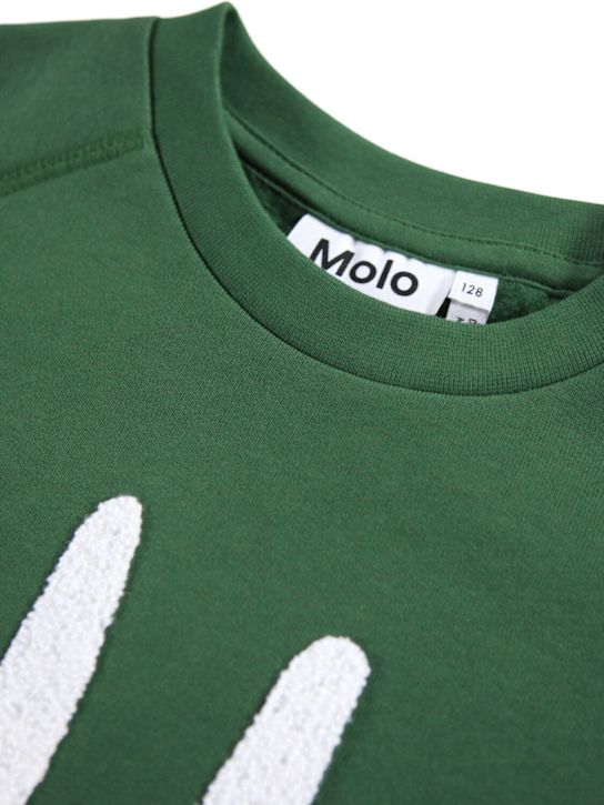 Molo: Bedruckter Pullover aus Bio-Baumwolle - Grün - kids-boys_1 | Luisa Via Roma