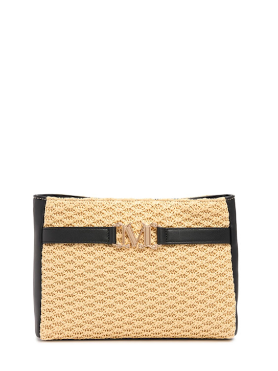 Max Mara: Rienza Beach raffia effect clutch - women_0 | Luisa Via Roma