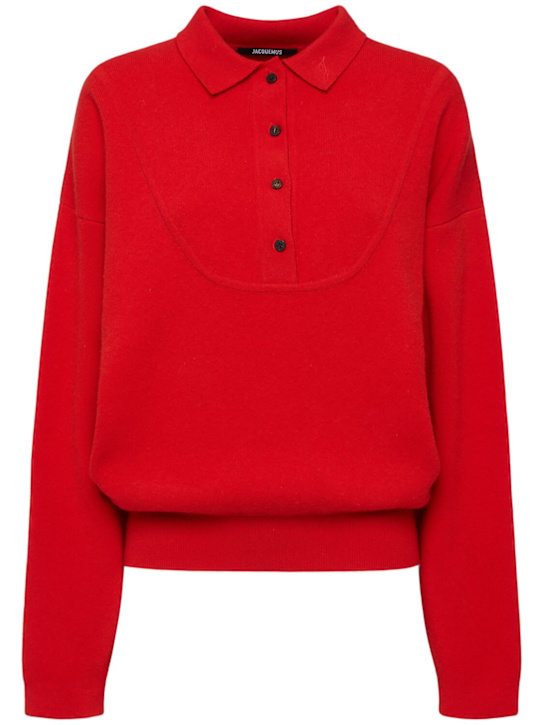Jacquemus: La maille vareuse pallone针织毛衣 - 红色 - women_0 | Luisa Via Roma