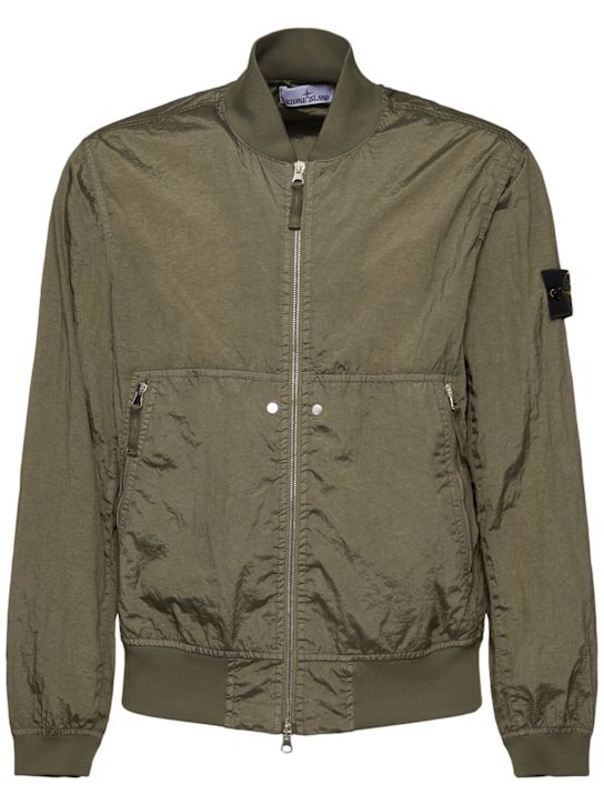 Stone Island: NYLON METAL WATRO bomber - Military Green - men_0 | Luisa Via Roma