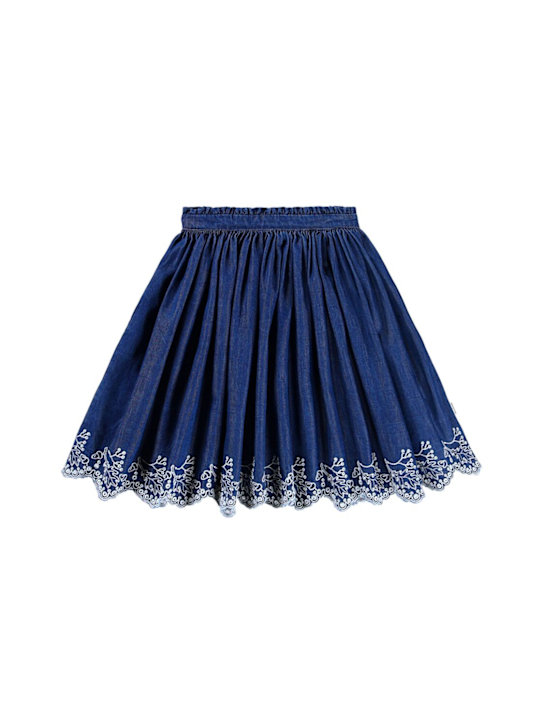 Molo: Organic cotton denim skirt - kids-girls_0 | Luisa Via Roma