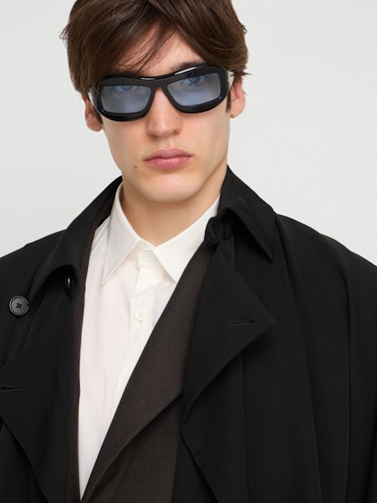 Port Tanger: Zarin acetate sunglasses w/rif blue lens - Black/Blue - men_2 | Luisa Via Roma