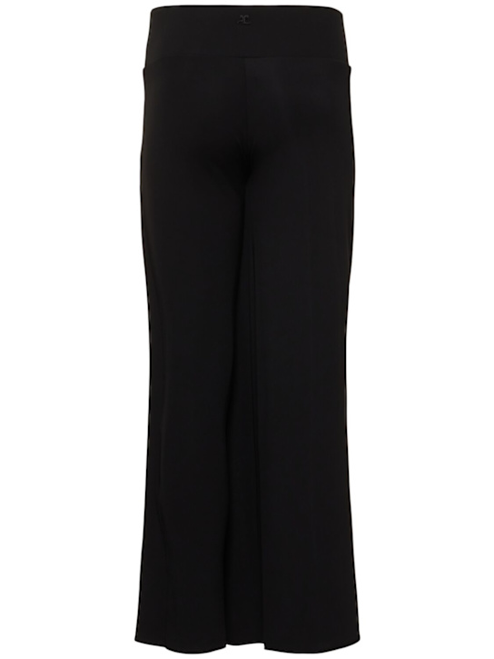 Courrèges: Infinity viscose crepe jersey pants - Black - women_3 | Luisa Via Roma