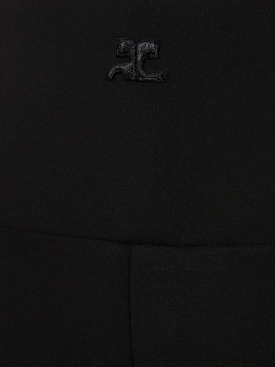 Courrèges: Infinity viscose crepe jersey pants - Black - women_4 | Luisa Via Roma