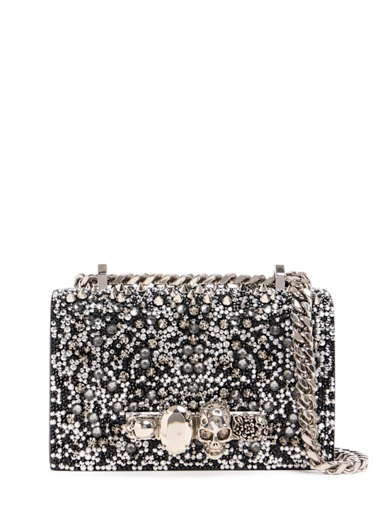 McQueen: Mini Jewelled leather shoulder bag - women_0 | Luisa Via Roma