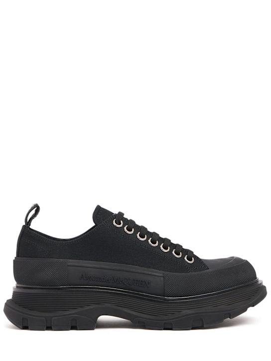 McQueen: 45mm Tread slick lace-up sneakers - Black - women_0 | Luisa Via Roma