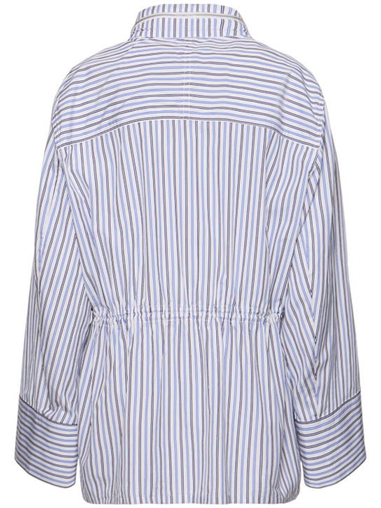 Rabanne: Cotton poplin jacket w/hood - Blue/Multi - women_4 | Luisa Via Roma
