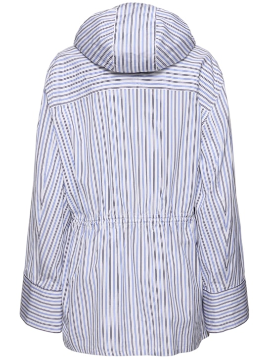 Rabanne: Cotton poplin jacket w/hood - Blue/Multi - women_6 | Luisa Via Roma