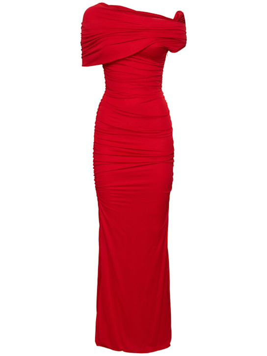 Blumarine: Jersey sablé dress - Red - women_0 | Luisa Via Roma