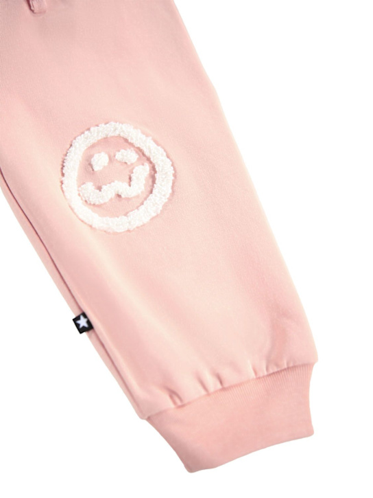 Molo: Printed stretch cotton sweatpants - ピンク - kids-girls_1 | Luisa Via Roma