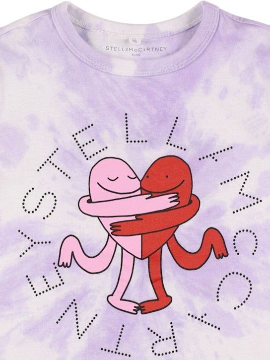 Stella McCartney Kids: Printed cotton jersey t-shirt - パープル/ホワイト - kids-girls_1 | Luisa Via Roma