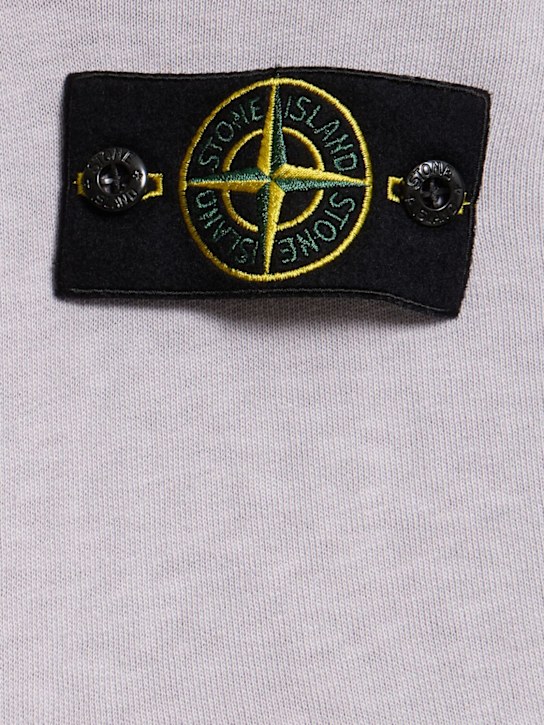 Stone Island: Cotton zip hoodie - Lilac - men_2 | Luisa Via Roma
