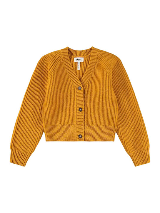 Molo: Wool knit cardigan - オレンジ - kids-girls_0 | Luisa Via Roma