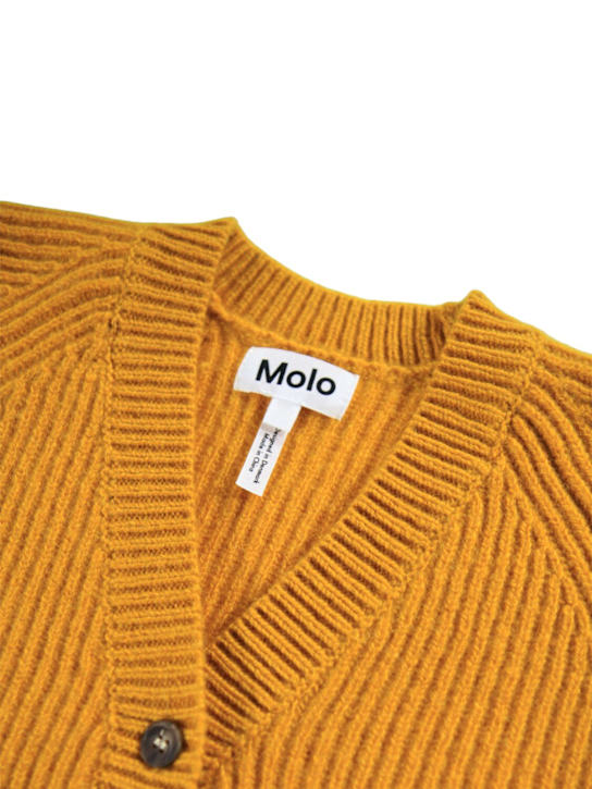 Molo: Wool knit cardigan - オレンジ - kids-girls_1 | Luisa Via Roma