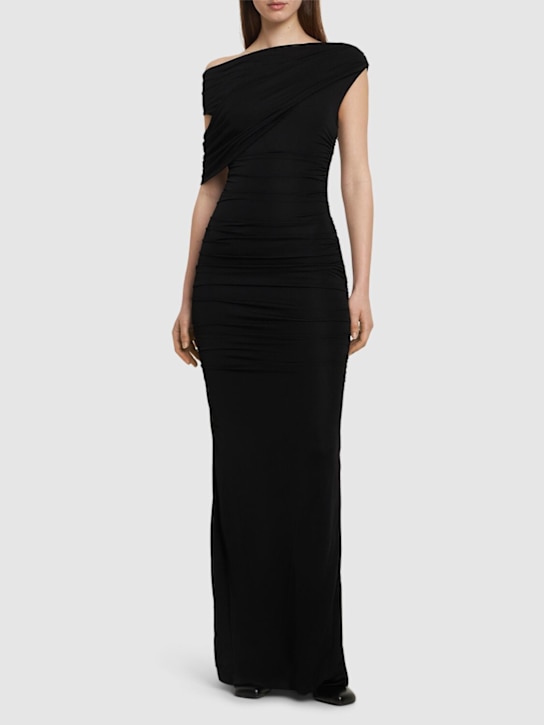 Blumarine: Jersey sablé dress - Black - women_1 | Luisa Via Roma