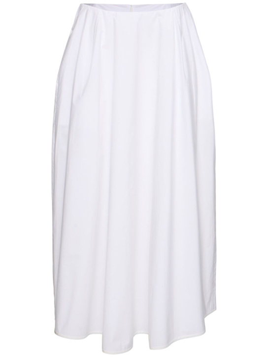 Carven: Poplin midi skirt - White - women_0 | Luisa Via Roma