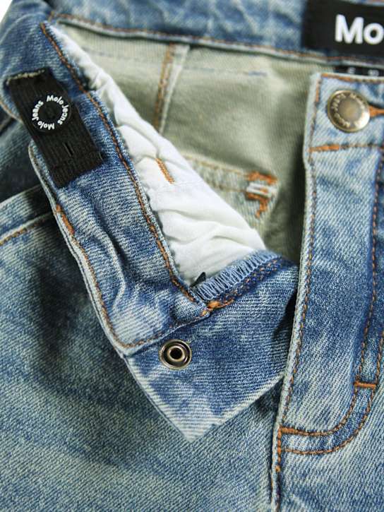 Molo: Stretch cotton cargo jeans - ブルー - kids-girls_1 | Luisa Via Roma