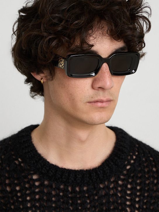 Loewe: Anagram squared acetate sunglasses - Black/Smoke - men_2 | Luisa Via Roma