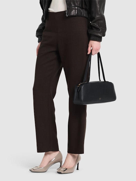 Roger Vivier: 70mm Trompette patent leather pumps - Taupe - women_1 | Luisa Via Roma