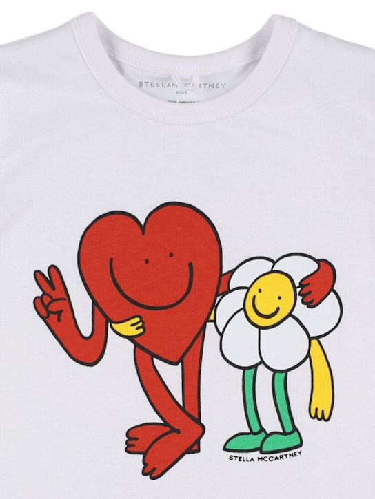 Stella McCartney Kids: Printed cotton jersey t-shirt - ホワイト - kids-girls_1 | Luisa Via Roma