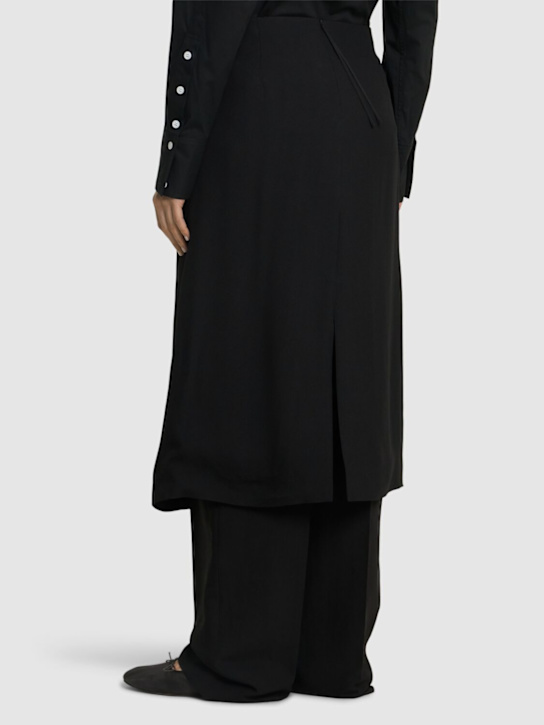 Carven: Viscose midi skirt w/pin - Black - women_2 | Luisa Via Roma