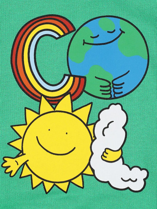 Stella McCartney Kids: Printed cotton sweatshirt - グリーン - kids-boys_1 | Luisa Via Roma