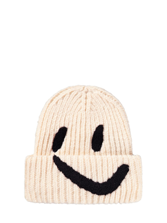 Molo: Smiley polyester knit beanie - バニラ - kids-boys_0 | Luisa Via Roma