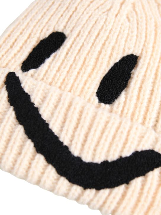 Molo: Smiley polyester knit beanie - バニラ - kids-boys_1 | Luisa Via Roma