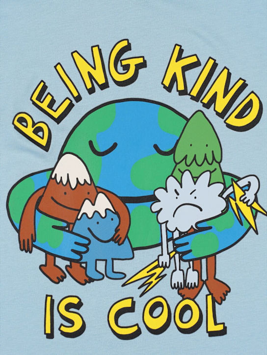 Stella McCartney Kids: Printed cotton jersey t-shirt - ライトブルー - kids-girls_1 | Luisa Via Roma