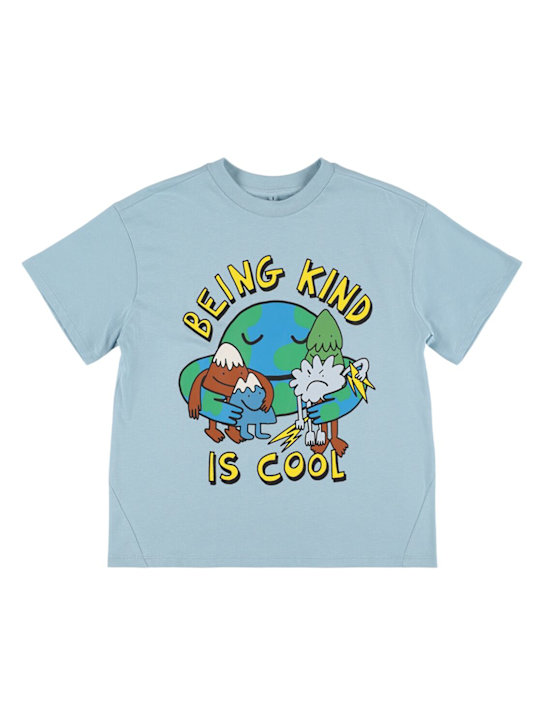 Stella McCartney Kids: Printed cotton jersey t-shirt - ライトブルー - kids-girls_0 | Luisa Via Roma
