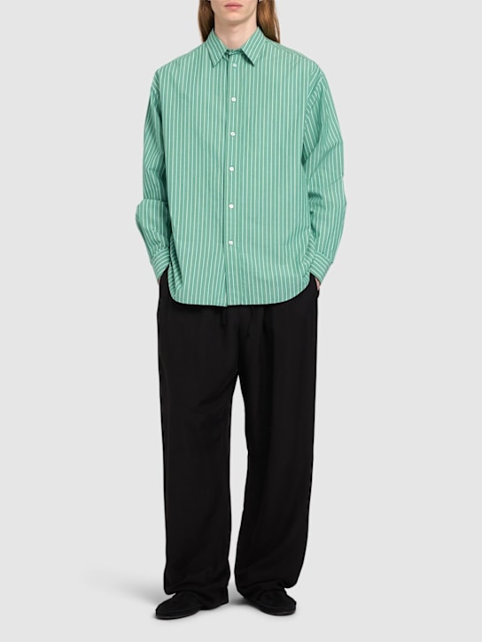 The Row: Gestreiftes Baumwollhemd „Miller“ - Grün Weiß - men_1 | Luisa Via Roma