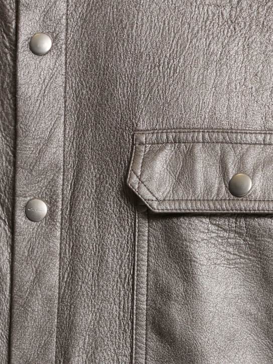 Rick Owens: Ärmellose Lederjacke „Jumbo“ - Metallfarben - men_4 | Luisa Via Roma